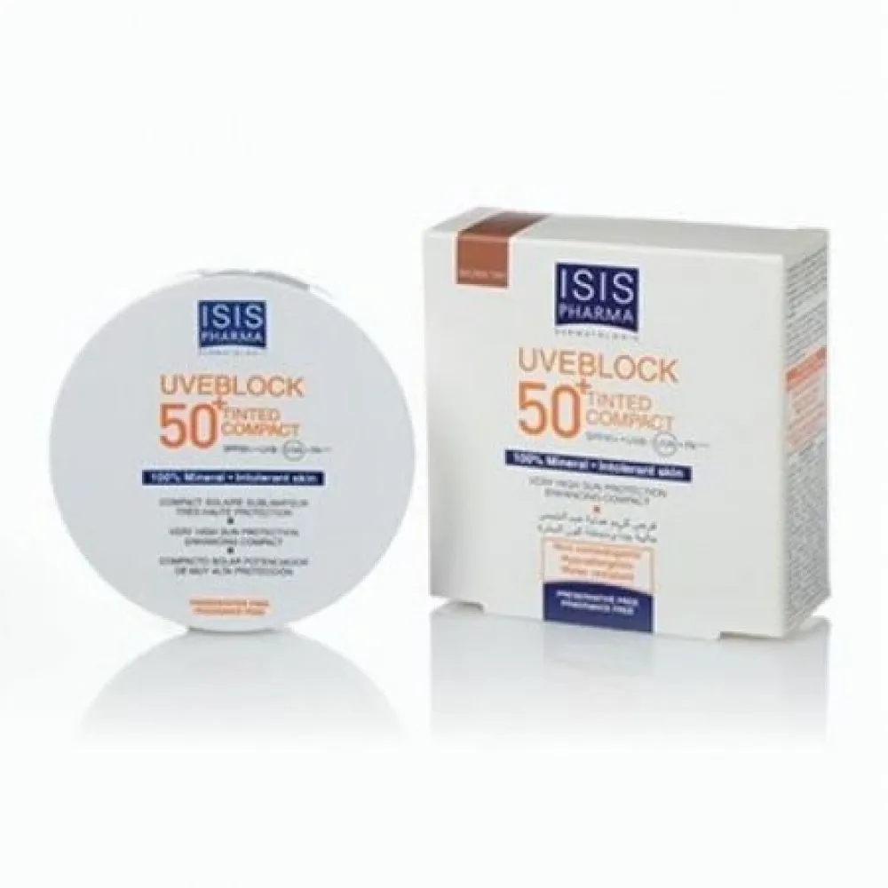 Crema nuantatoare compacta Medium UVEBLOCK 50+, 10 g, Isis Pharma