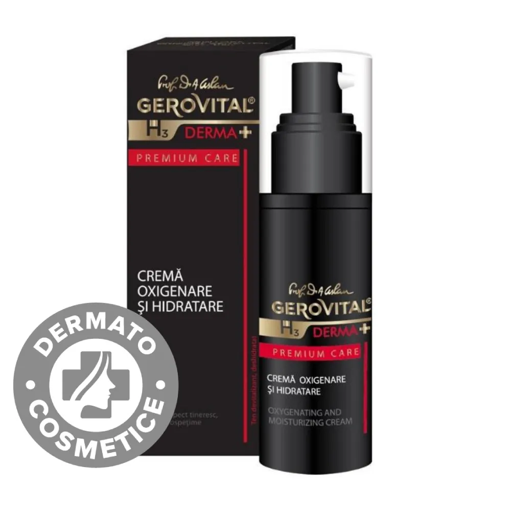 Crema oxigenare si hidratare H3 Derma+ Premium Care, 30 ml, Gerovital