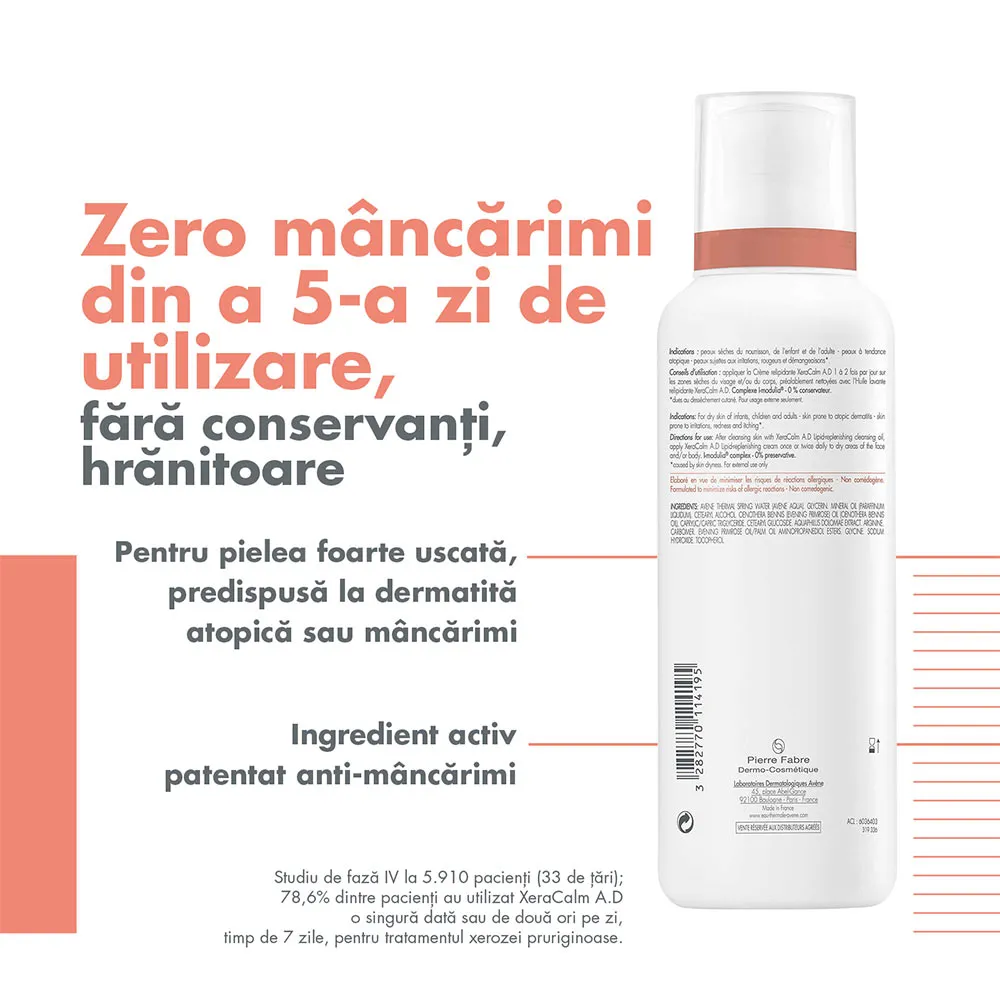 Crema relipidanta pielea uscata cu tendinta atopica XeraCalm A.D., 400ml, Avene