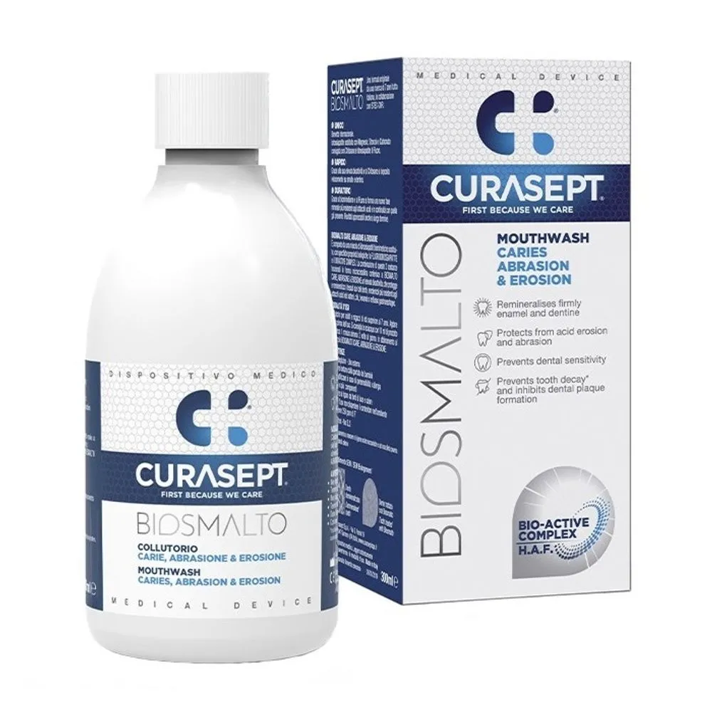 Apa de Gura Biosmalto Carii, Abraziune si Eroziune, 300ml, Curasept