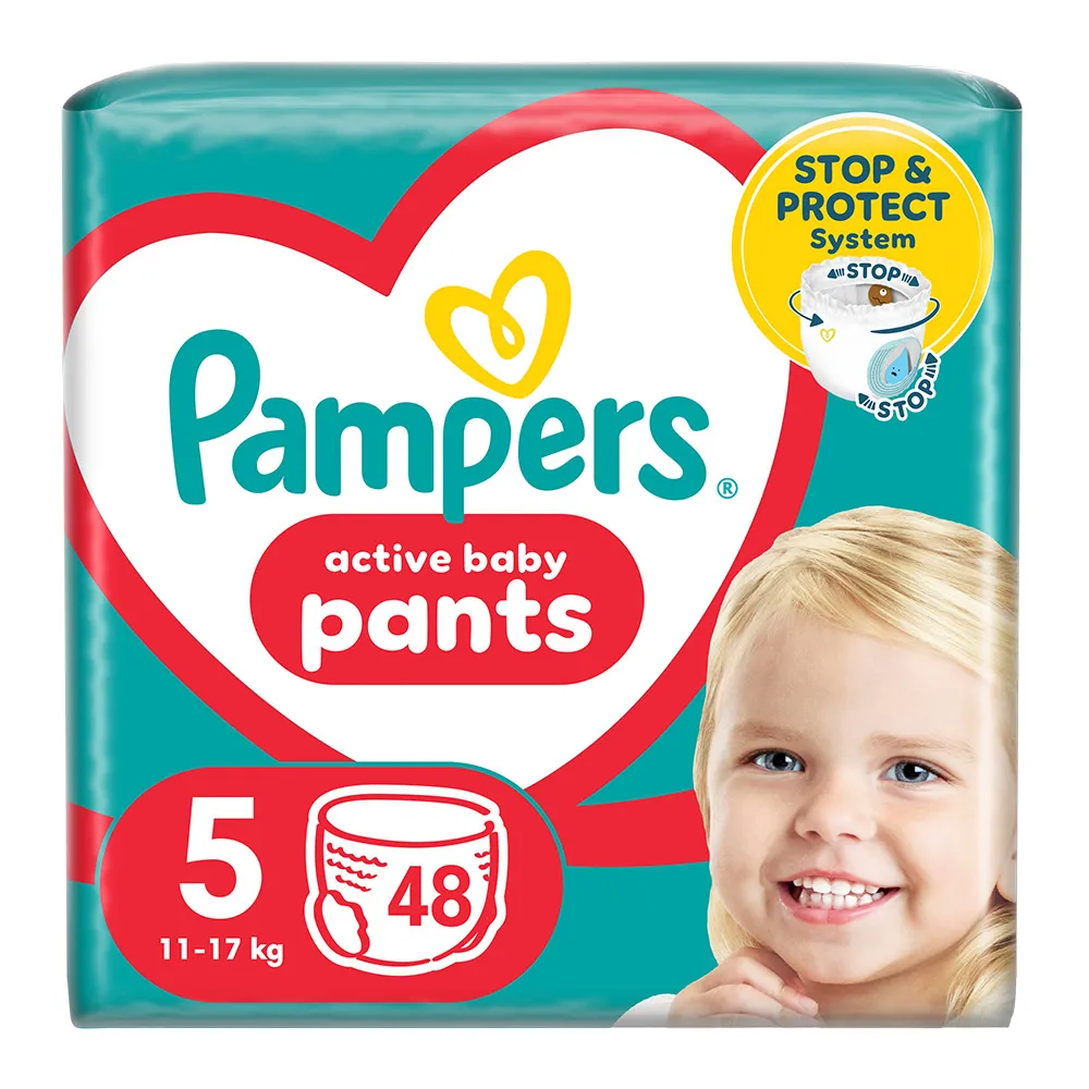 Scutece-chilotel Pampers Pants Marimea 5, 12 kg-17 kg, 48 bucati
