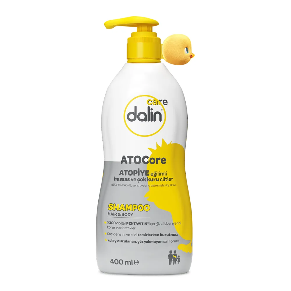 Șampon delicat pentru păr și corp, destinat pielii sensibile, foarte uscate și predispuse la atopie, 400ml, Dalin