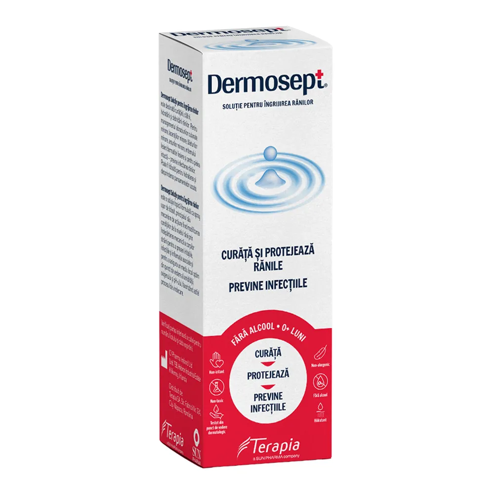 Solutie pentru ingrijirea ranilor Dermosept, 60 ml, Terapia SA