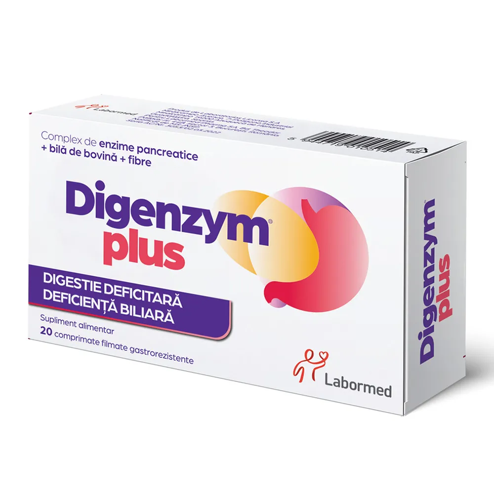 Digenzym Plus, 20 comprimate filmate, Labormed