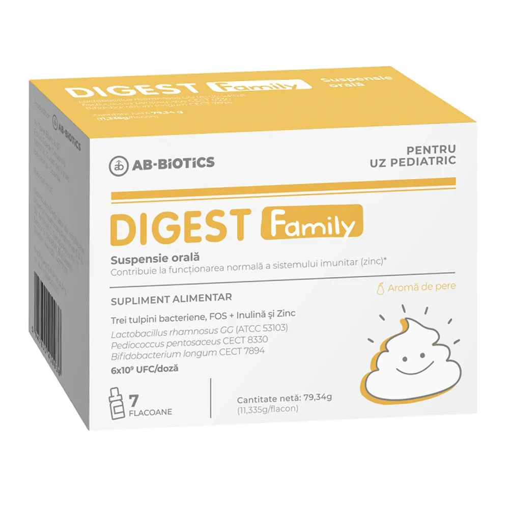 Digest Family suspensie orala, 7 flacoane, Ab-Biotics