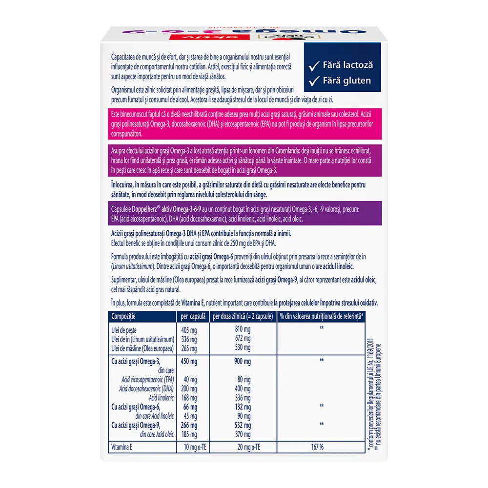 Omega 3-6-9, 30 + 10 capsule (Pachet Promo), Doppel Herz Aktiv