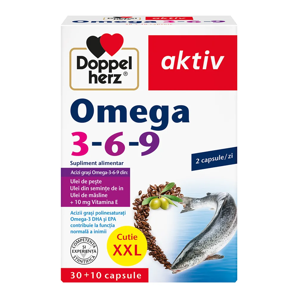 Omega 3-6-9, 30 + 10 capsule (Pachet Promo), Doppel Herz Aktiv