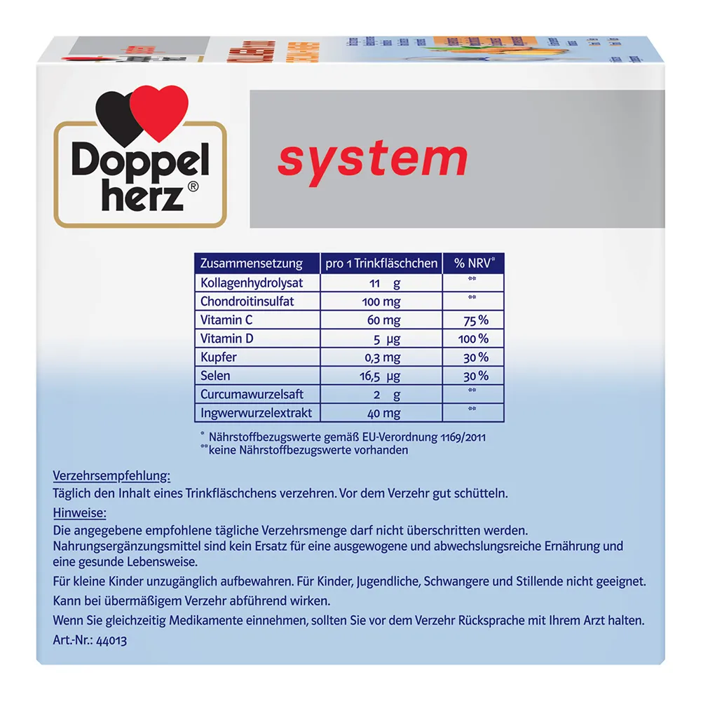 System Kollagen 11.000 Curcuma si Ghimbir, 30 flacoane, Doppel Herz Aktiv