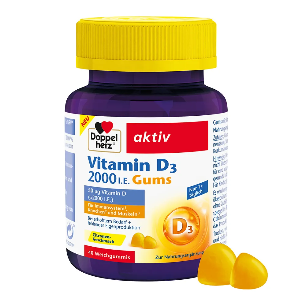 Jeleuri Vitamina D3 2000UI, 40 jeleuri, Doppel Herz Aktiv
