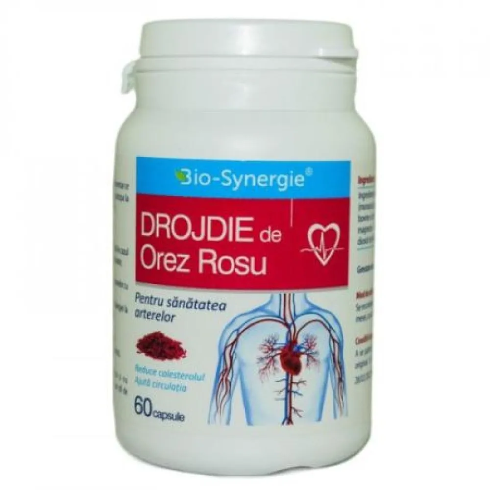 Drojdie de Orez Rosu 300mg, 60 capsule, Bio Synergie