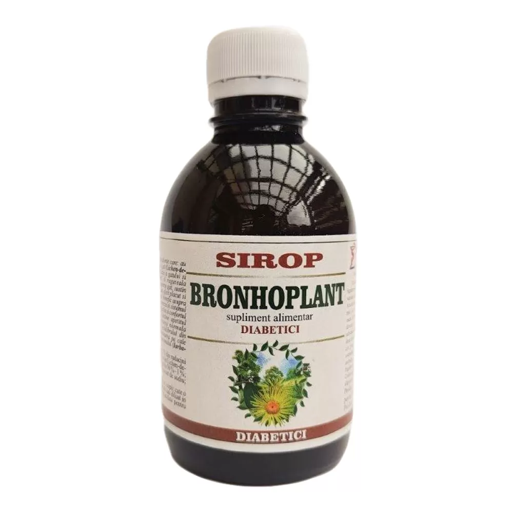 Sirop Bronchoplant pentru Diabetici, 200 ml, Elidor