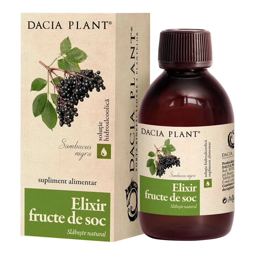 Elixir din fructe de soc, 200 ml, Dacia Plant