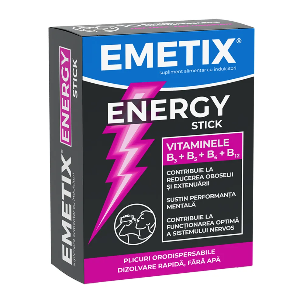 Emetix Energy Stick, 10 plicuri, Fiterman