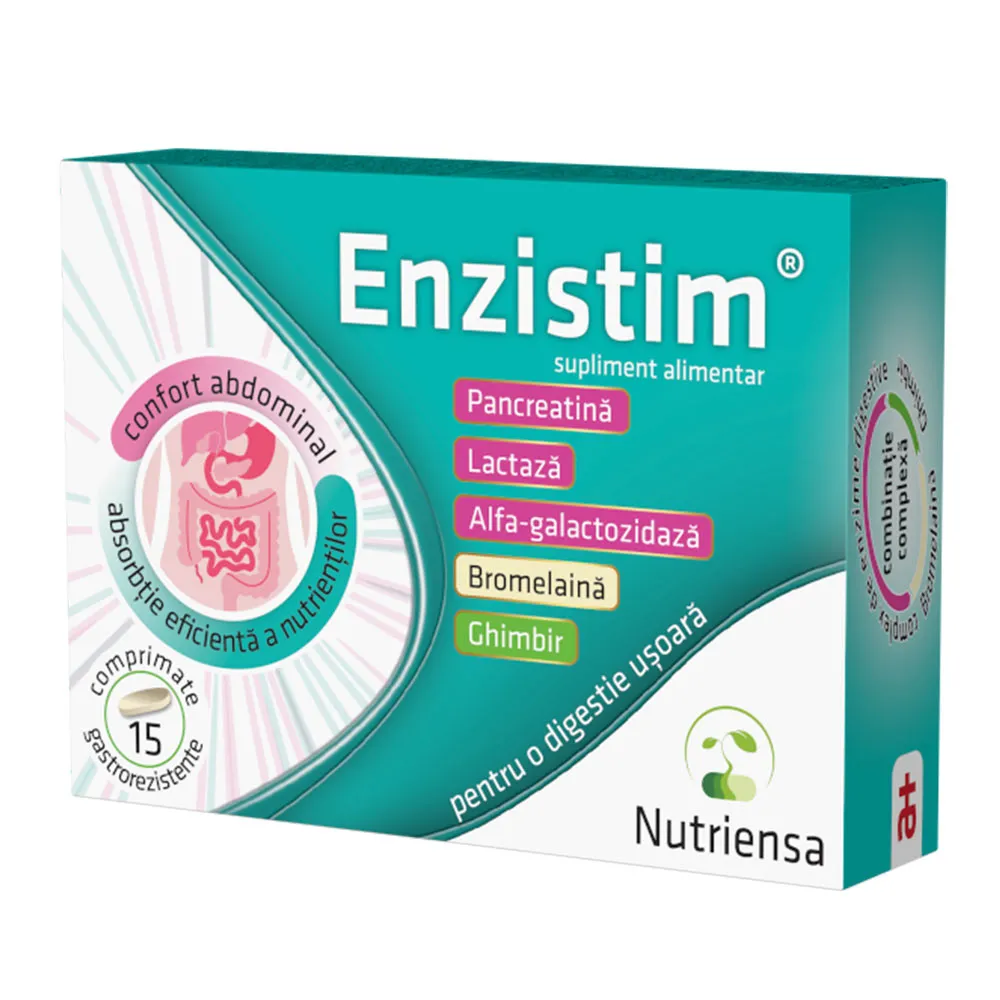 Enzistim, 15 comprimate gastrorezistente, Antibiotice SA