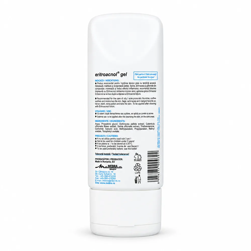Gel antiacneic Eritroacnol, 75 ml - Mebra