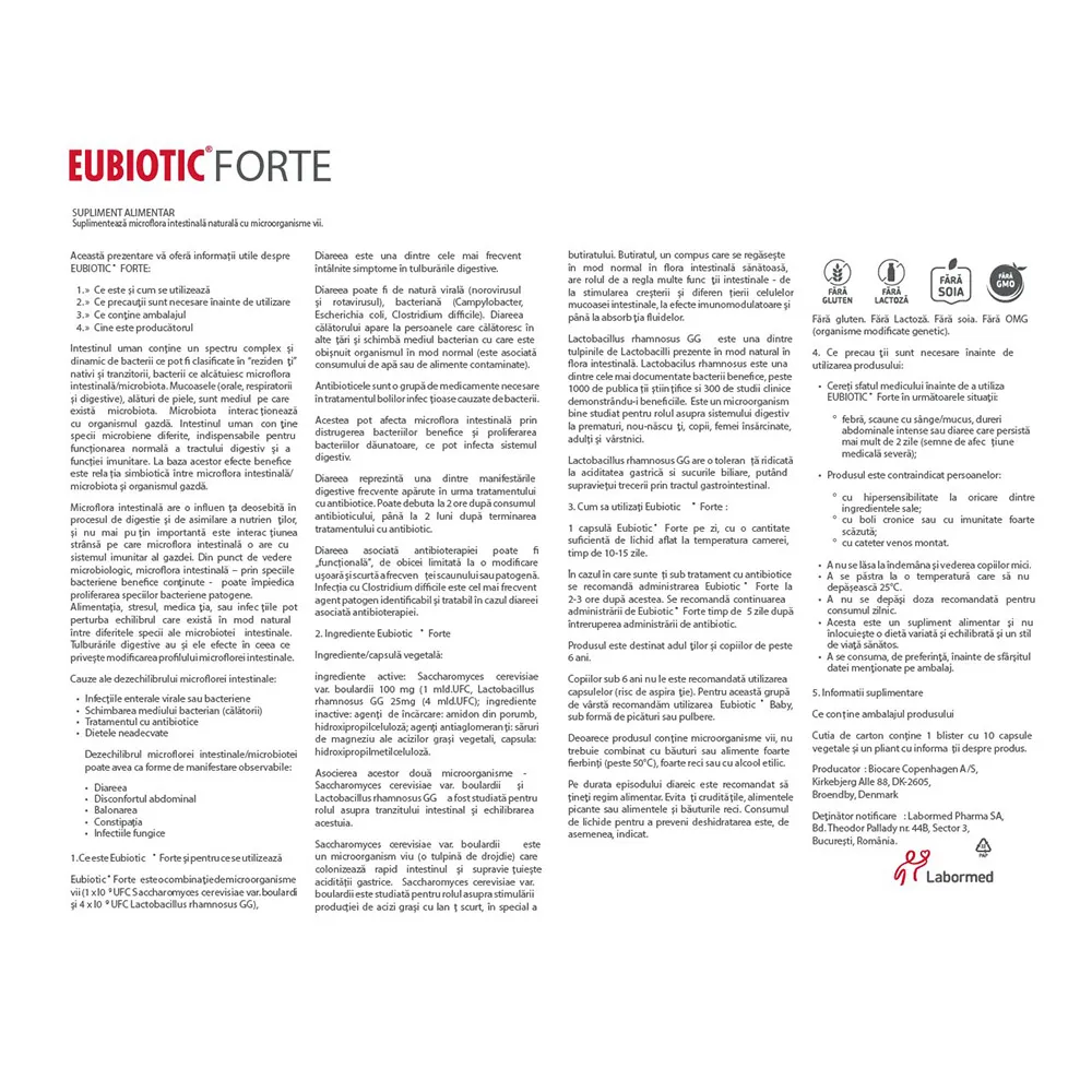 Eubiotic Forte, 10 capsule, Labormed
