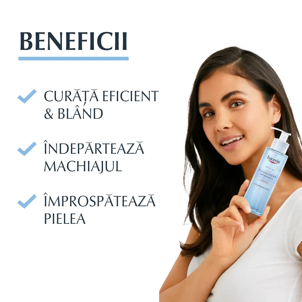 Hyaluron Gel de Curatare DermaoClean, 200ml, Eucerin