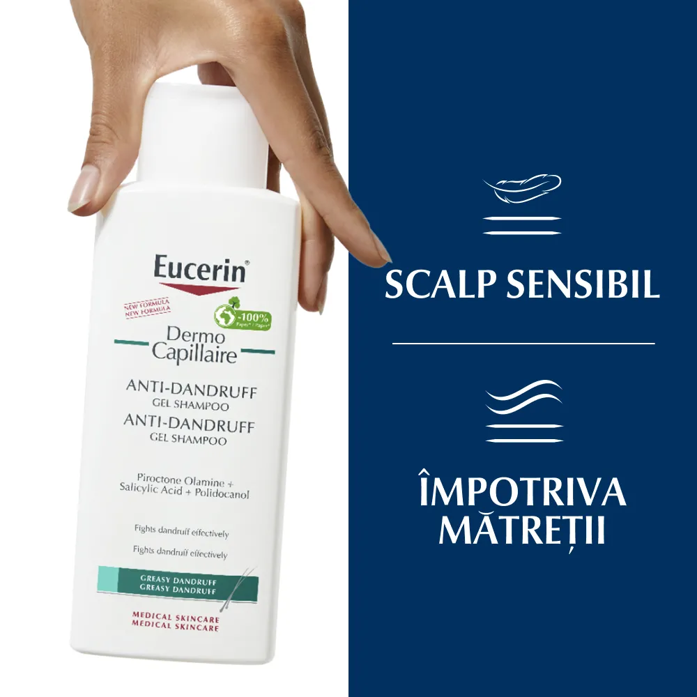 Sampon Gel Anti-matreata Grasa DermoCapillaire, 250ml, Eucerin