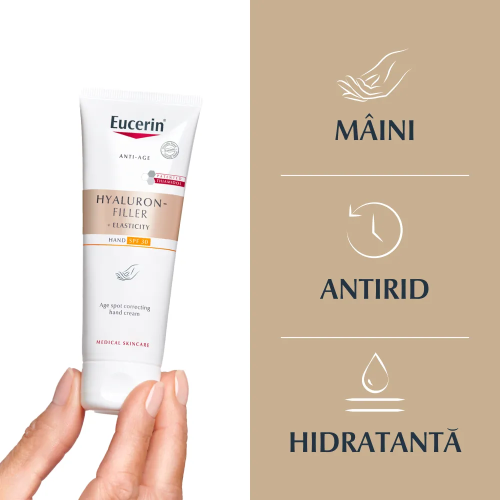 Crema de Maini Corectoare SPF30 Hyaluron Filler + Elasticity, 75ml, Eucerin