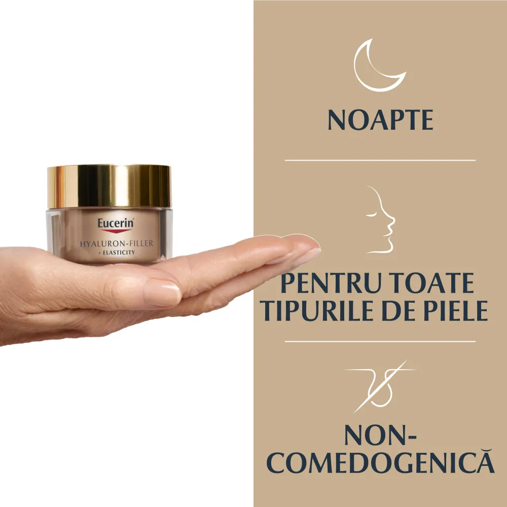 Crema de Noapte Hyaluron Filler + Elasticity, 50ml, Eucerin