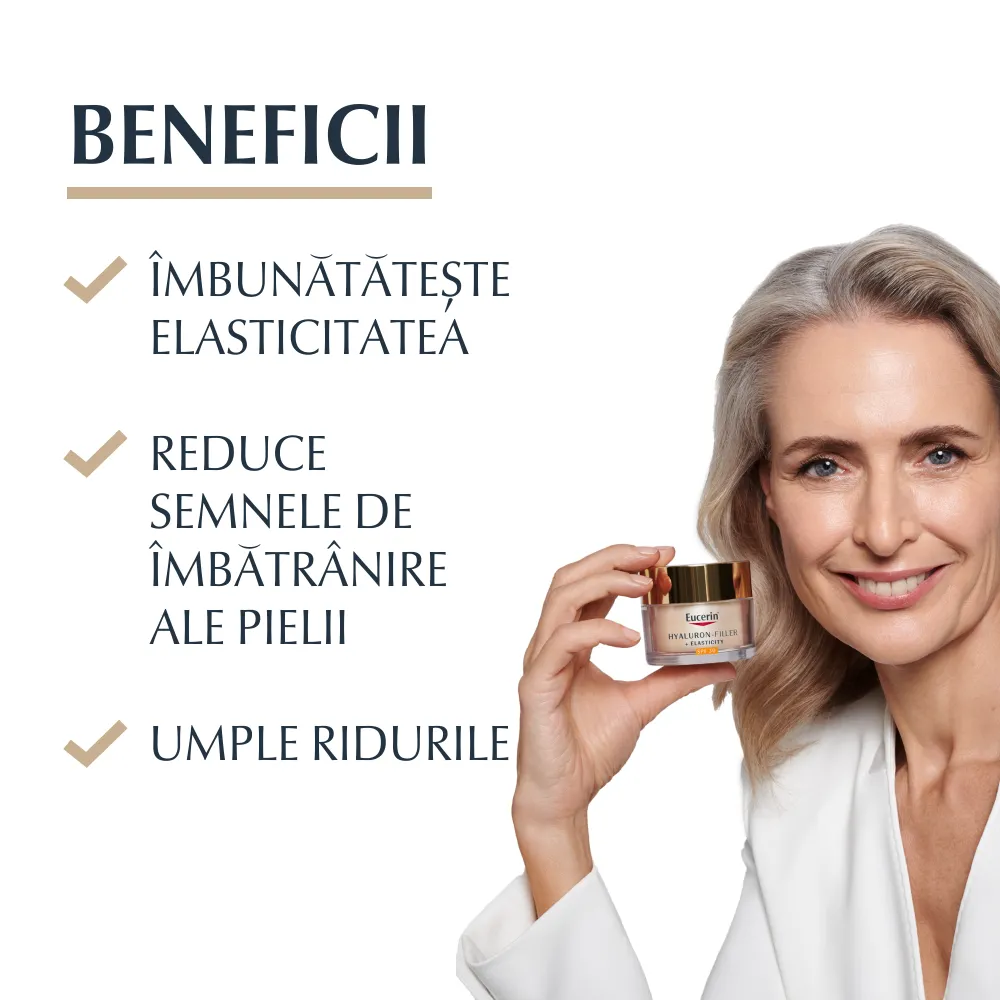 Crema de Zi SPF30 Hyaluron Filler + Elasticity, 50ml, Eucerin
