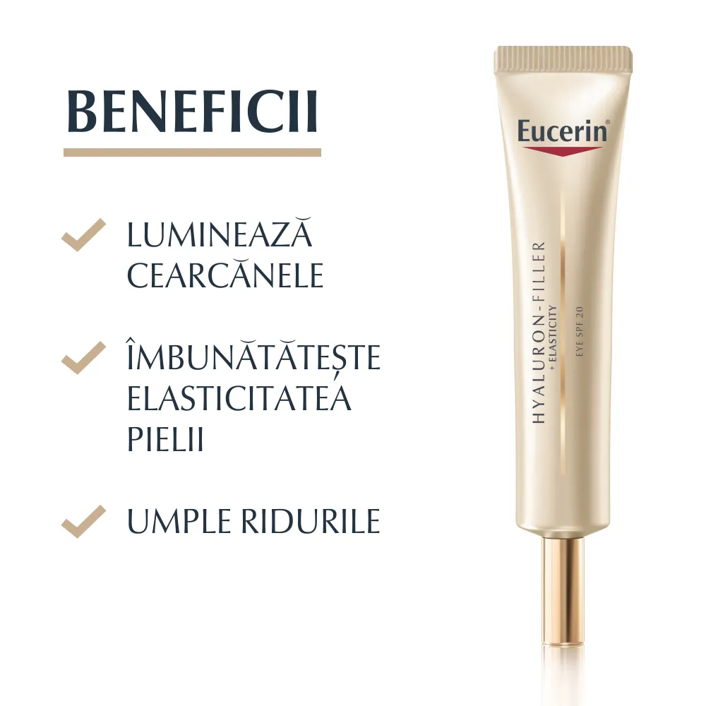 Crema Ochi SPF20 Hyaluron Filler + Elasticity, 15ml, Eucerin