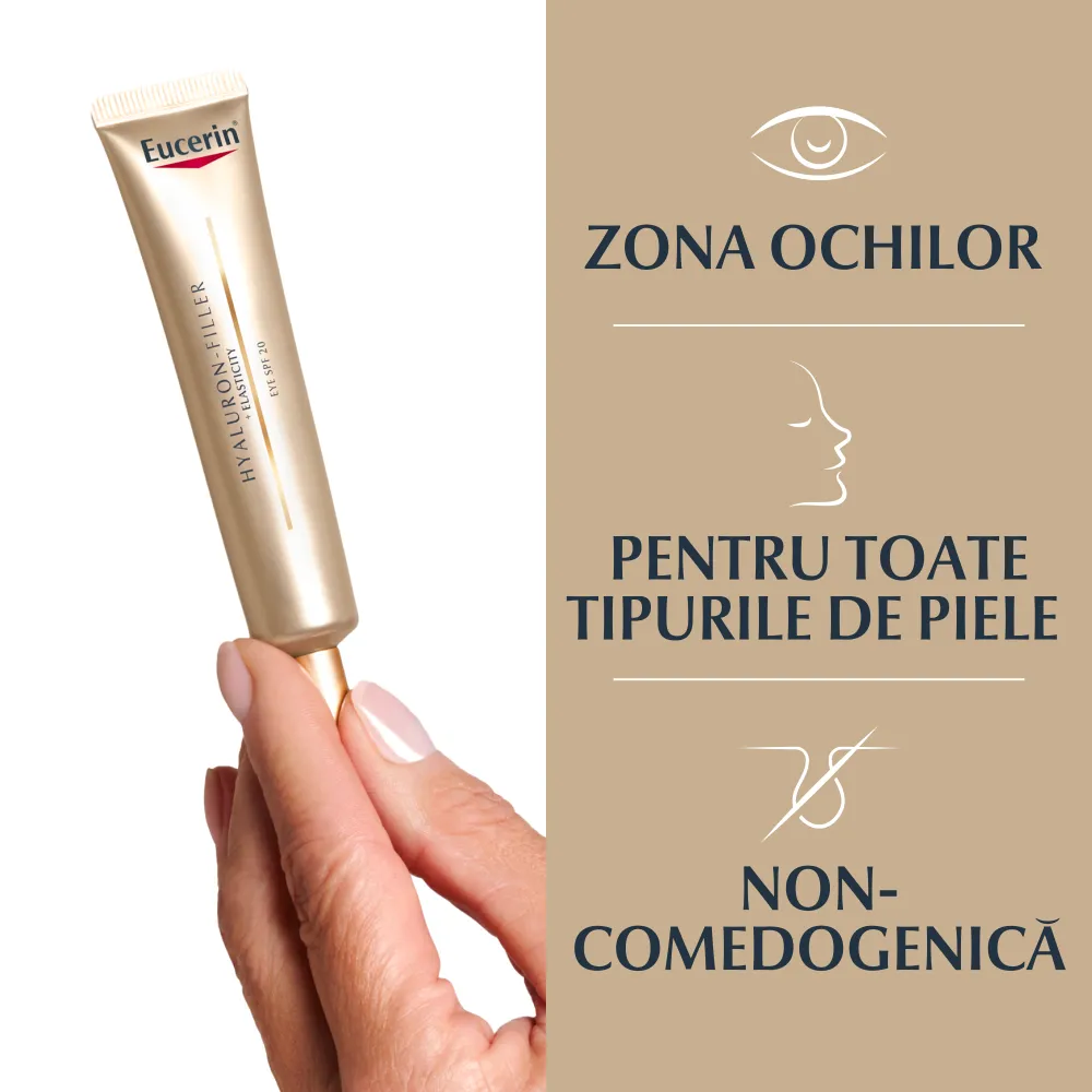 Crema Ochi SPF20 Hyaluron Filler + Elasticity, 15ml, Eucerin