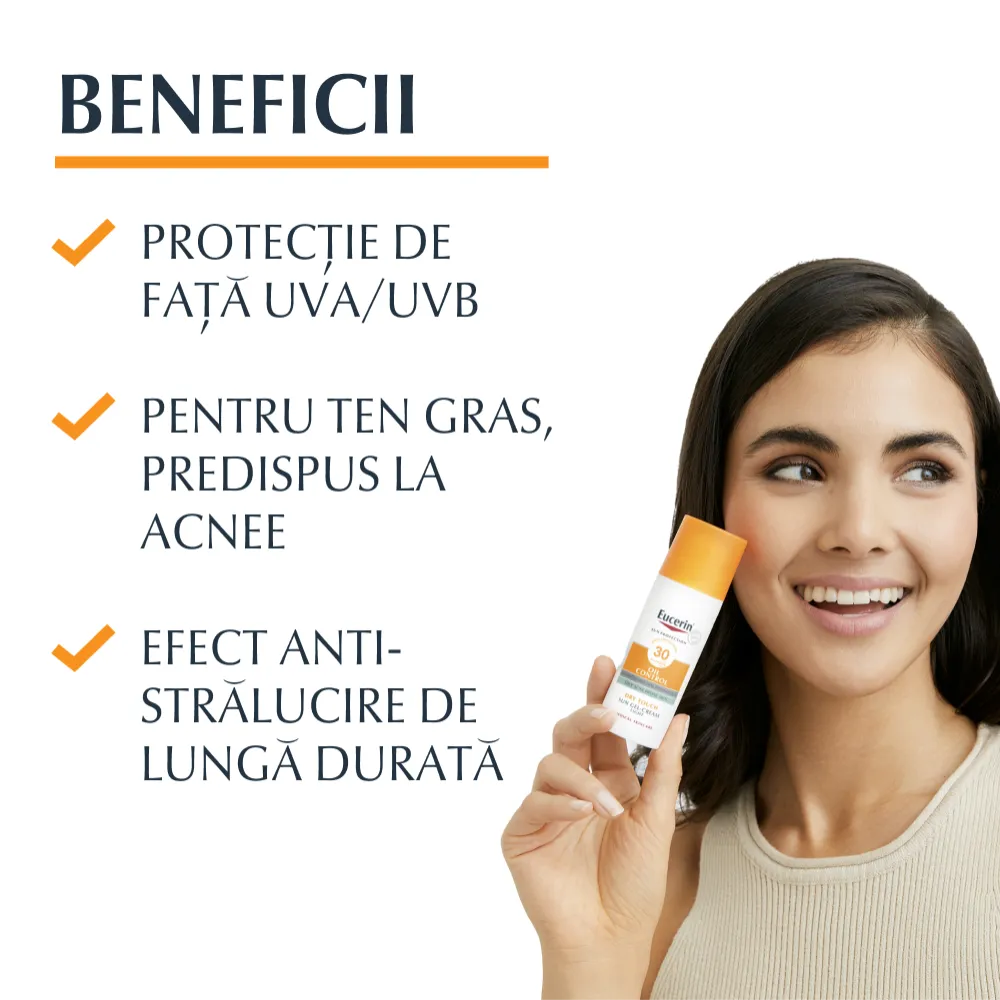Protectie solara Sun Face Oil Control Dry Touch SPF50+, 50ml, Eucerin