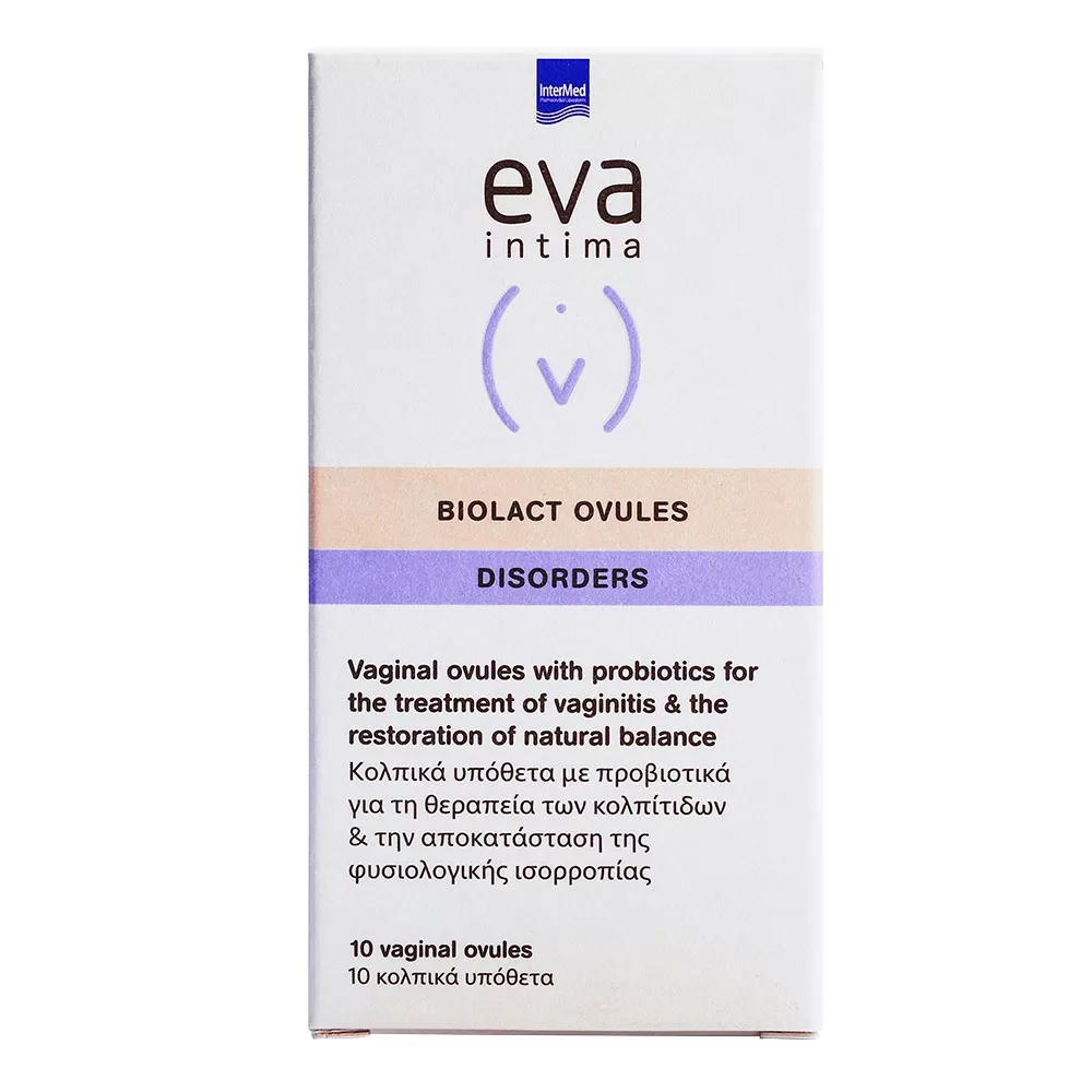 Ovule vaginale cu probiotice Eva Intima Biolact, 10 bucati, Intermed