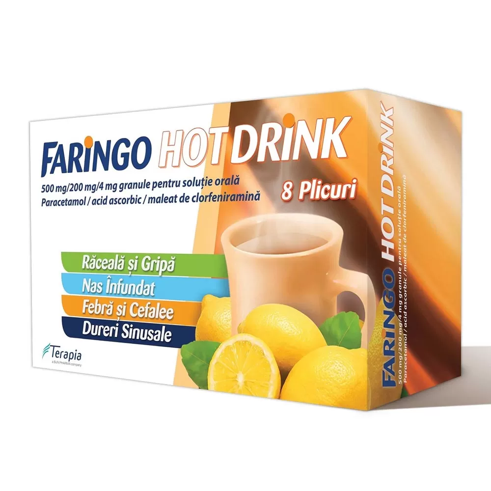Faringo Hot Drink -granule pentru solutie orala plic x 8 - Terapia