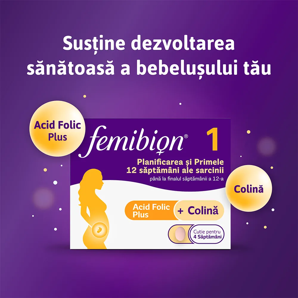 Femibion 1 Planificare si Sarcina, 28 comprimate filmate