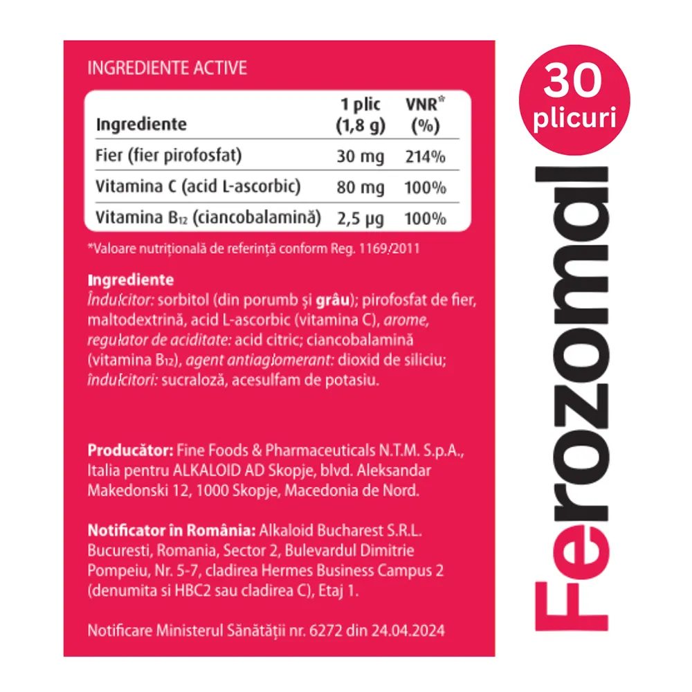 Ferozoma, 30 plicuri, Alkaloid