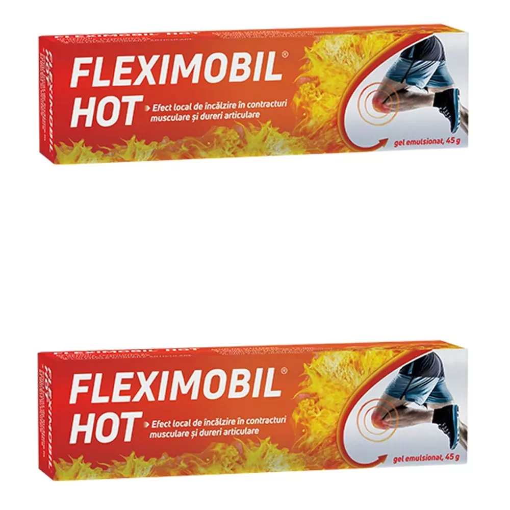 Pachet Fleximobil Hot, gel emulsionat, 45 g, Fiterman (2 la pret de 1)