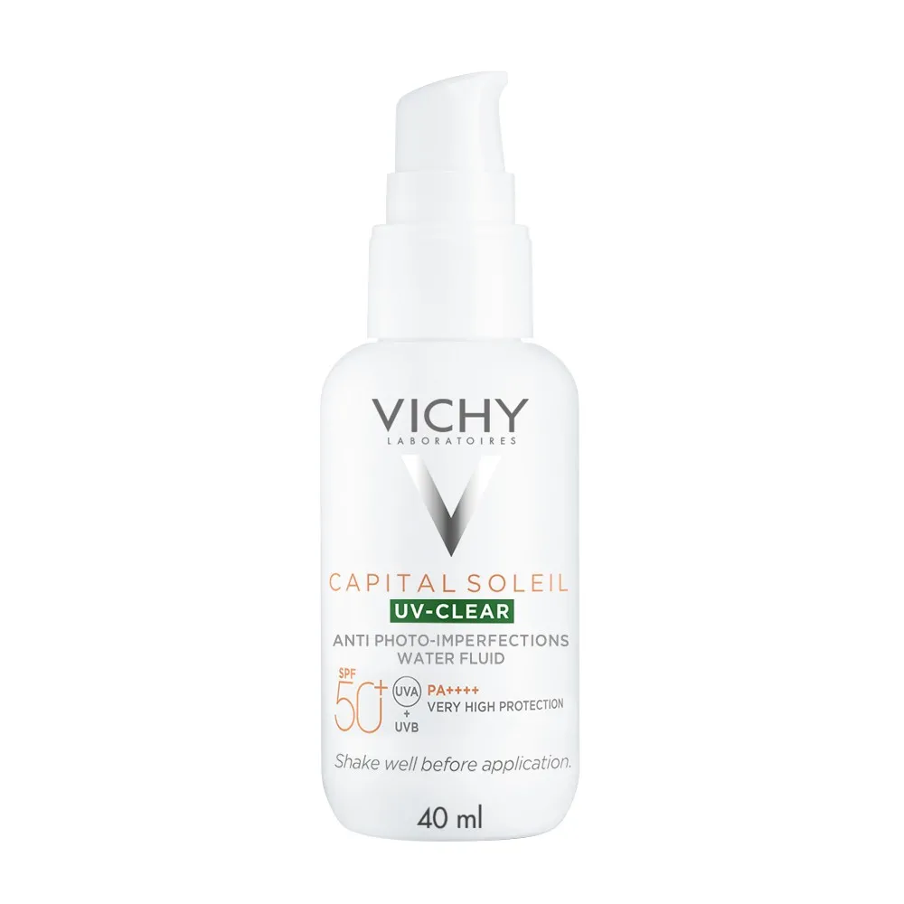 Fluid cu protectie solara SPF 50+ pentru fata, cu acid salicilic si niacinamida, ten gras cu tendinta acneica, 40 ml, Vichy