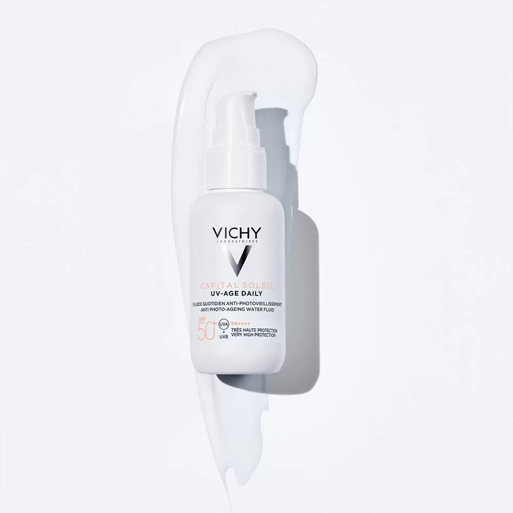 Fluid pentru protectie solara cu actiune impotriva foto-imbatranirii tenului SPF50+ Capital Soleil, 40 ml, Vichy