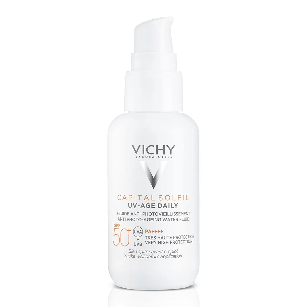Fluid pentru protectie solara cu actiune impotriva foto-imbatranirii tenului SPF50+ Capital Soleil, 40 ml, Vichy
