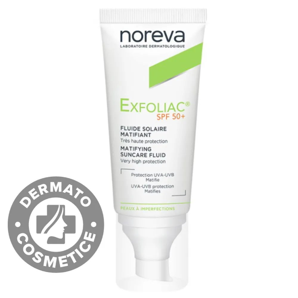 Fluid matifiant protector SPF 50+ Exfoliac, 40 ml, Noreva