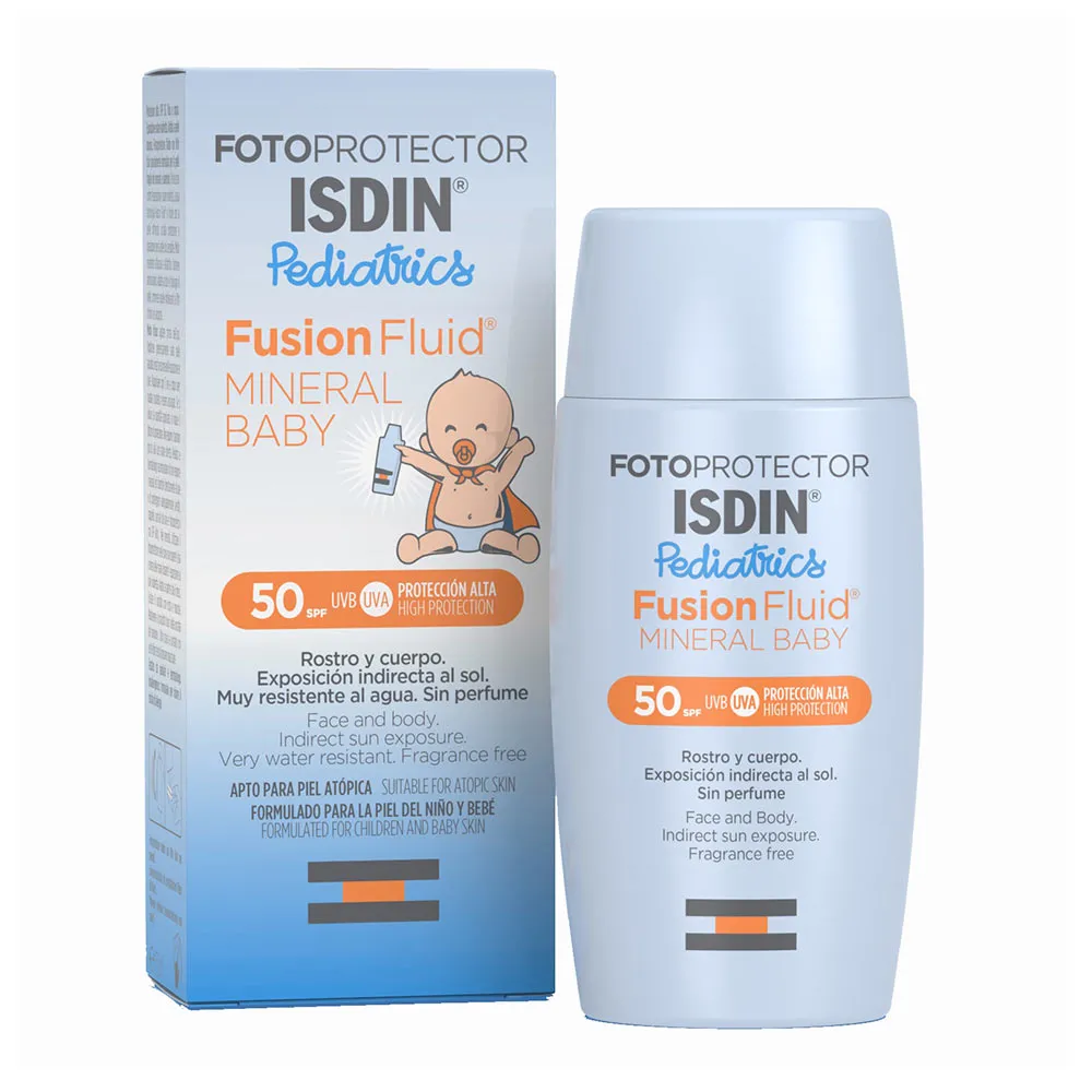 Fluid mineral de protectie solara pentru copii cu SPF 50 Fusion Fluid, 50 ml, Isdin
