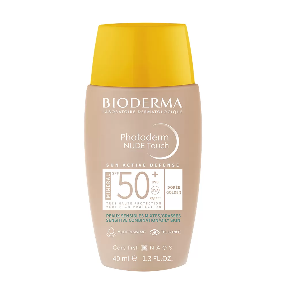 Fluid pentru piele mixta si grasa nuanta Golden Photoderm Nude Touch, SPF 50+, 40 ml, Bioderma