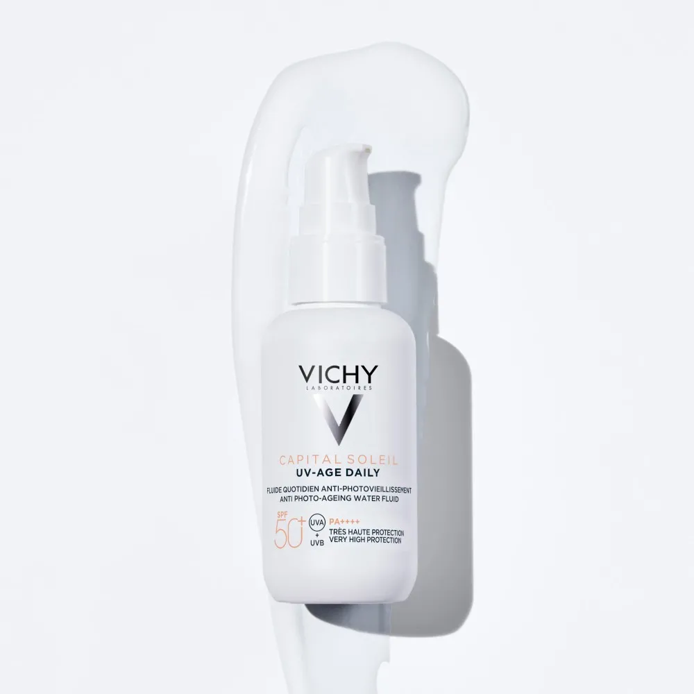 Fluid pentru protectie solara cu actiune impotriva foto-imbatranirii tenului SPF50+ Capital Soleil, 40 ml, Vichy