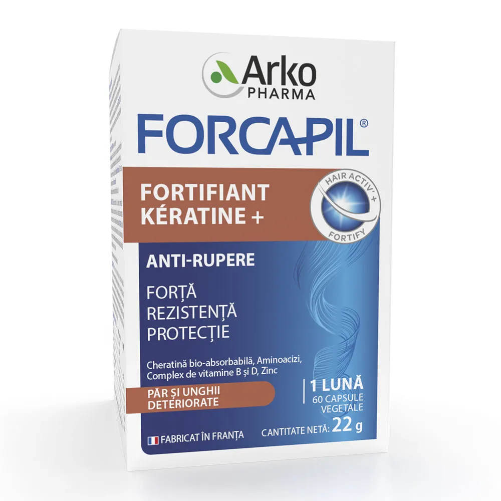 Forcapil Fortifiant Keratine+, 60 capsule