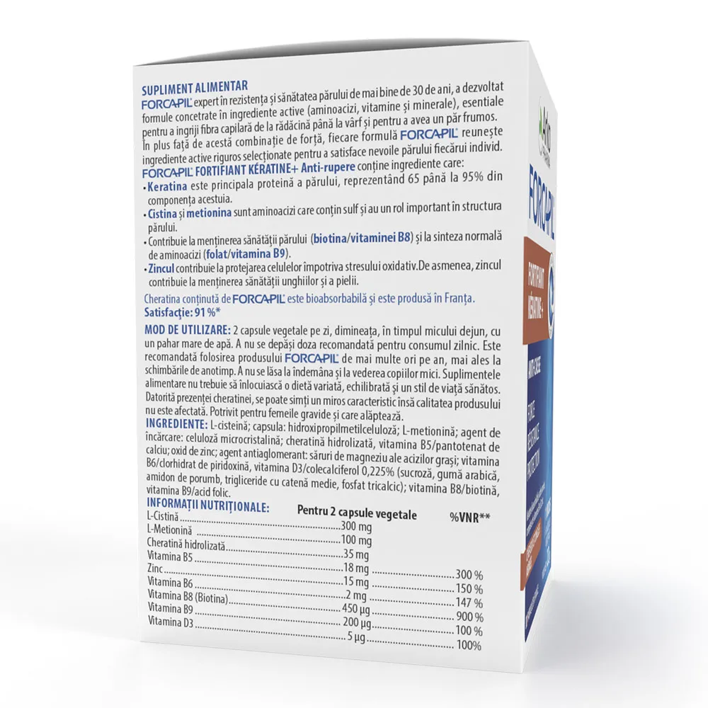 Forcapil Fortifiant Keratine+, 60 capsule