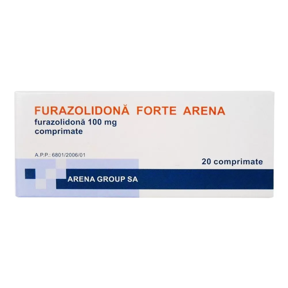 Furazolidona Forte Arena, 100 mg, 20 comprimate, Arena Group