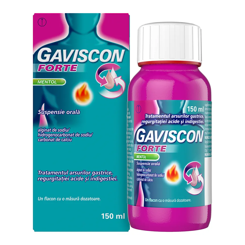 Gaviscon Forte Mentol suspensie orala, 150 ml, Reckitt Benckiser