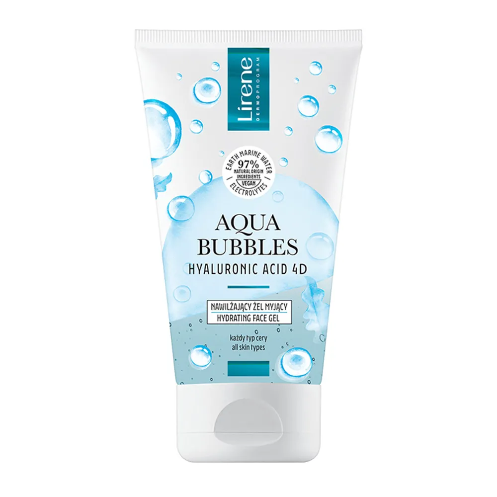 Gel Curatare Faciala cu Acid Hyaluronic, Aqua Bubbles, 150ml, Lirene