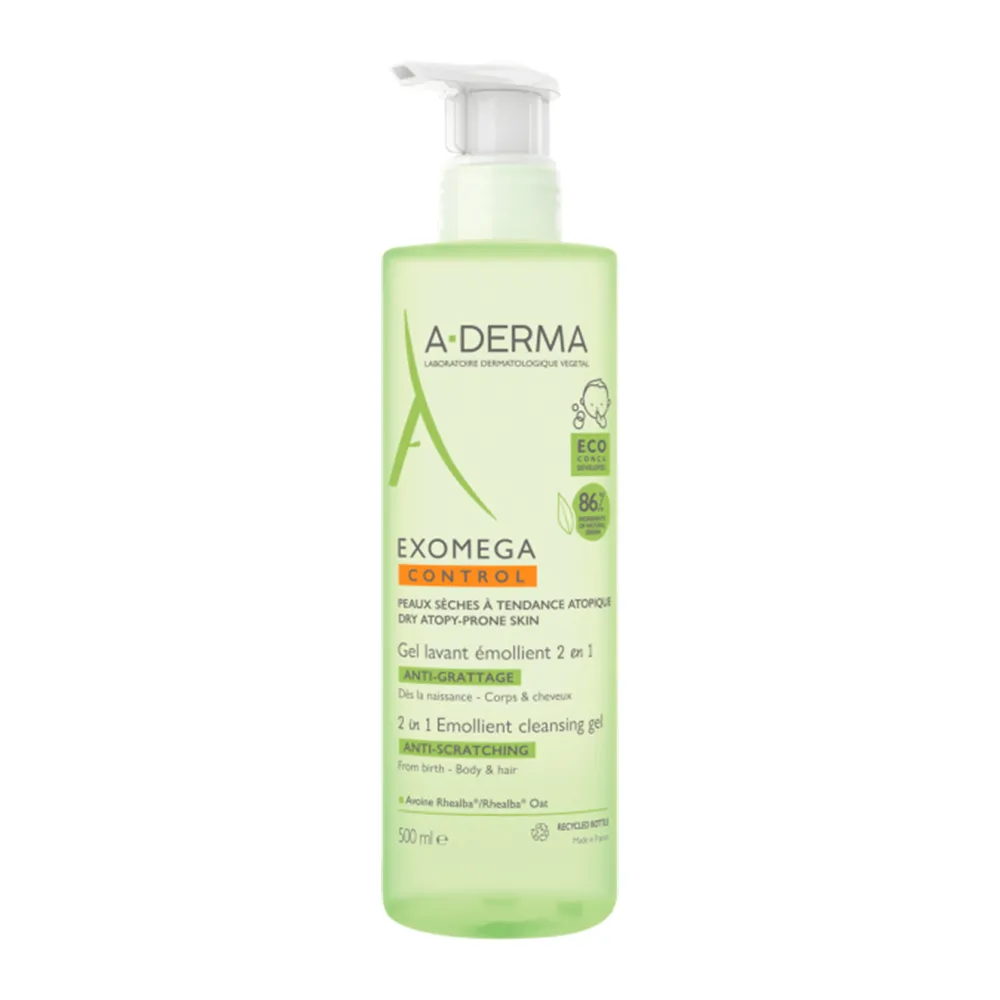 Gel de dus 2 in 1 Exomega Control, 500 ml, A-Derma