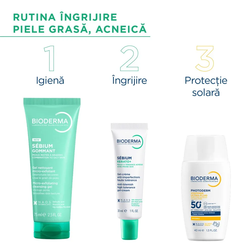 Gel Exfoliant Sebium, 75ml, Bioderma