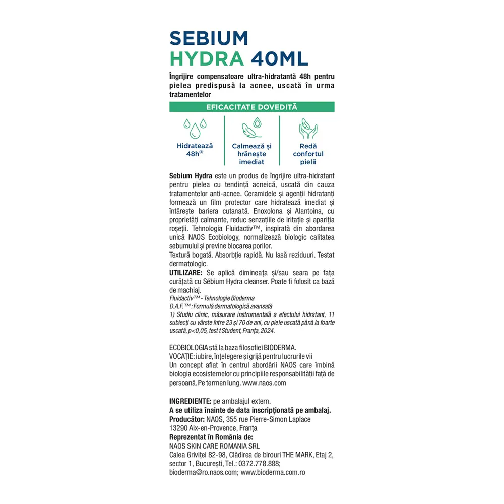 Gel Sebium Hydra, 40ml, Bioderma
