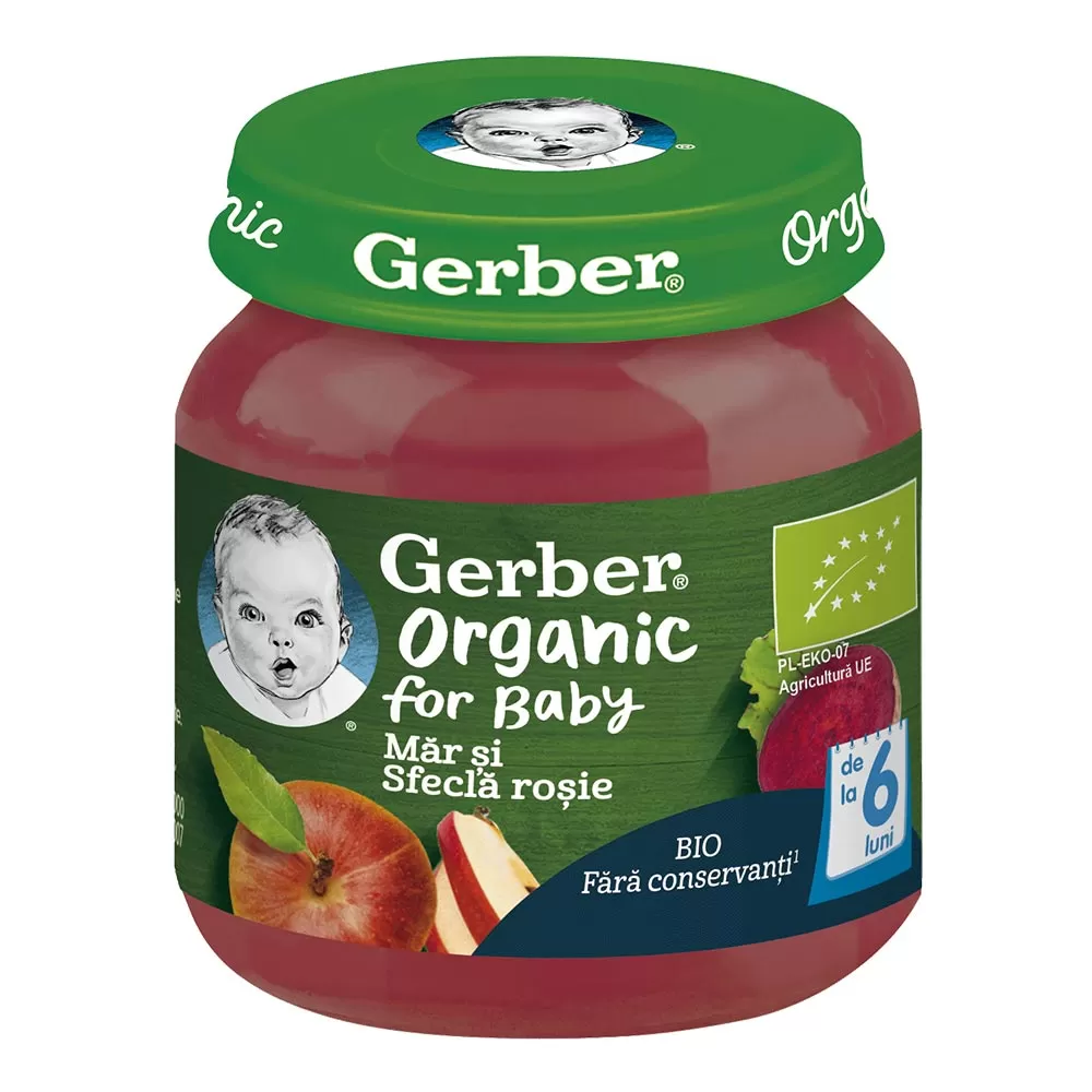 Mar si sfecla rosie +6 luni, 125g, Gerber