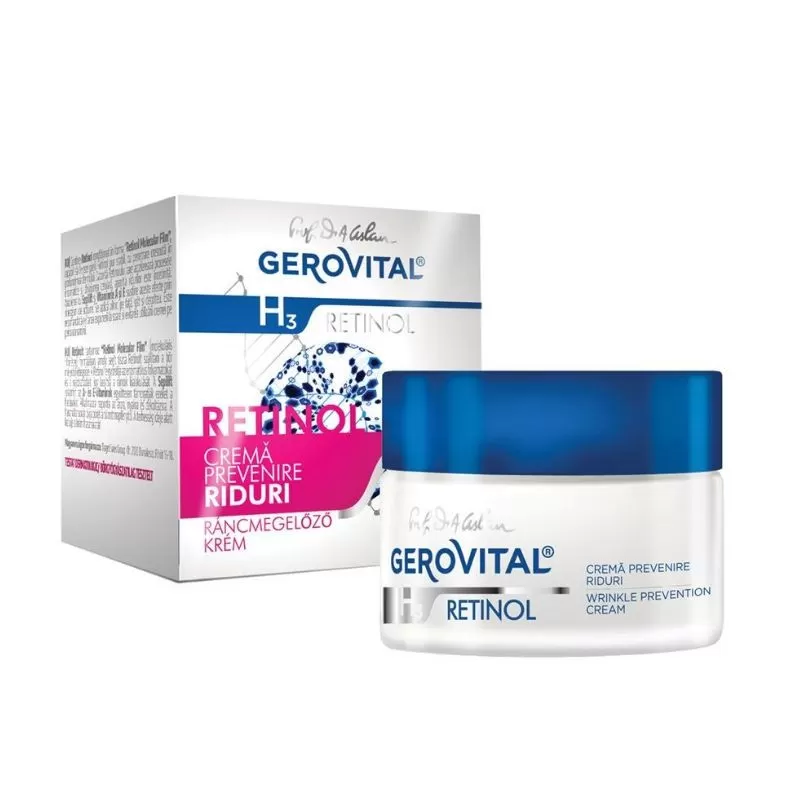 Crema pentru prevenirea ridurilor H3 Retinol, 50ml, Gerovital